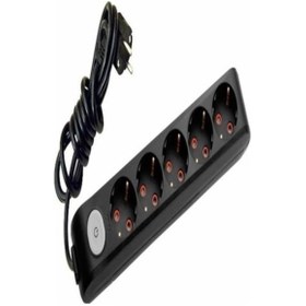Resim Viko 5'li Anahtarlı Priz 3x1,5 mm Uzatma Siyah 9 MT 