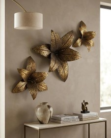 Resim Naga Lilly Flower İron Gold Antique 60 cm - El işi Dövme Pirinç 