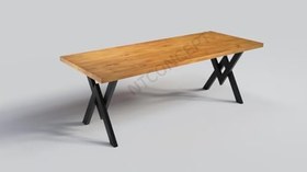 Resim NTConcept Vinne Doğal Ahşap Yemek Masası - AMZ-maym111ac (85 x 200 cm) 