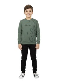 Resim Baglan Erkek Çocuk Önü Baskılı Sweatshirt Bgl-st05245 Açık Yeşil 