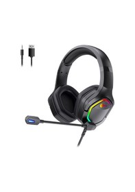 Resim Lecoo HT403 3.5 MM Jack + USB Kablolu Kulak Üstü RGB Gaming Kulaklık 