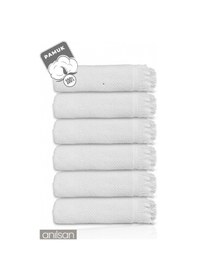 Resim 6'lı Beyaz Jelena El Havlusu - 50x90 Cm, 225 Gr, %100 Pamuk, Spa Ve Otel Havlusu, Günlük Kullanıma Uygun Beyaz 