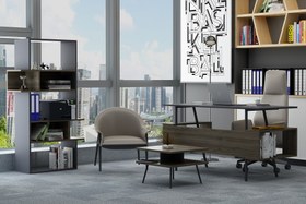 Resim LAGOMOOD İRONY İNFY OFİS TAKIMI, ANTRASİT CEVİZ 