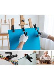 Resim Lenox Tools Yaylı Plastik Kıskaç Seti 4lü 4 İnç Güçlü Sabitleme Mandalı Atölye Marangoz Kelepçesi 