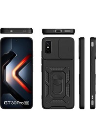 Resim Gpack Infinix Gt 30 Pro Kılıf Pars Standlı Yüzüklü Siyah 