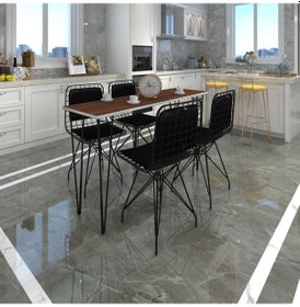 Resim Knsz masa sandalye takımı hem75mazlum cvzsyh 140*040 sm 4 sandalye syhsyh sırt minderli 