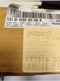 Resim R413ı13300000k 3300pf 300v 15mm Kemet Polyester Kondansatör 90 Adet 