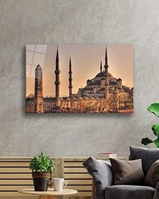 Resim Miyrem İstanbul Sultan Ahmet Camii ManzaralıCam Tablo 72X46- myrm811 