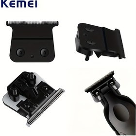 Resim Kemei KM-2299 Profesyonel Saç Kesme Makinesi Yedek Bıçaklar - Paslanmaz Çelik, Elektriksiz, Doğru Kesim ve Stil için Uygun Performans, Kesme Makinesi Aksesuarları 