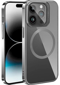 Resim Apple Uyumlu iPhone 15 Pro Max Kılıf Magsafe Wireless Şarj Özellikli Standlı Klon Kapak Kılıf 