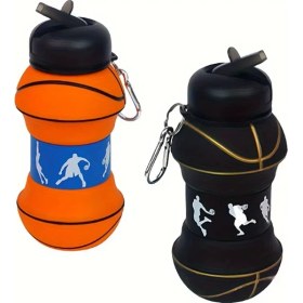 Resim İntora Basketbol Topu Tasarımlı Akordiyon Su Şişesi 