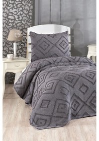 Resim Çeyiz Diyarı Samira 2 Parça Tek Kişilik Pike Takımı Antrasit Antrasit 