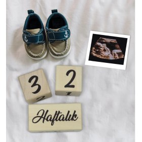 Resim Bk Gift Bebeklere Özel Ultrason Anı Fotoğrafı ve Ahşap Anı Küpleri 