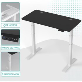 Resim Karr Office O-Flex O2B4 Duo Çift Motorlu Elektrikli Yükseklik Ayarlı Masa - 140X70 - Siyah Siyah 