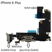 Resim iPhone 6 Plus Uyumlu Kulaklık Mikrofon Şarj Soket Filmi Full Bord 