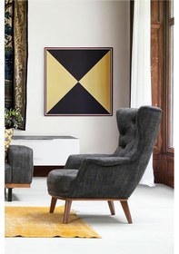 Resim Merly Chester Tekli Koltuk & Kapitoneli Berjer - Krem Keten Kumaş 