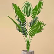 Resim 1 Sap Gerçekçi Yapay Palmiye Bitkisi - Yüksek Kaliteli Plastik & Dökme Demir, Yemyeşil Yapraklar İç/Dış Mekan Dekoru, Bakım Gerektirmeyen Ev Hediyesi (Saksı Dahil Değildir), Tropikal Estetik, Şık Görünüm, Dayanıklı Yapı, Uzun Ömürlü Dekorasyon, İç Tasarım, Zarif Süsleme, Dekoratif Yapraklar 