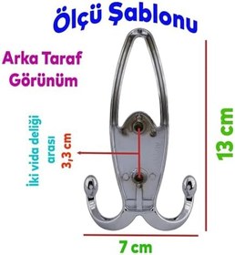 Resim Badem10 Metax Uzay PORTMANTO Vestiyer Duvar Askısı Metal Dolap Elbise Askılığı (KROM-KROM KAPAK) 