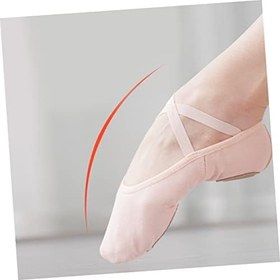 Resim Kanvas Bale Ayakkabıları Bayan Bale Ayakkabıları Deri Bale Terlikleri Kız Çocuklar Bale Ayakkabıları Yumuşak Taban Ayakkabı Deri Daireler Özlemek Yumuşak Tabanlı Ayakkabılar Kaymaz 