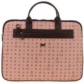 Resim Bilik Deri Monogram Pembe/kahve Unisex Laptop & Evrak Çantası Rh0 001 