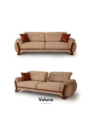 Resim Milda Sırt Mekanizmalı Üç Adet Üçlü Kanepe & 3'lü Koltuk 3+3+3 - Krem Krem 