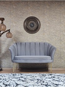 Resim ZAFİR İkili İstiridye Gold Kaplama Telli Ayak Çay Seti Koltuk Tekli Berjer , İkili Berjer Koltuk 