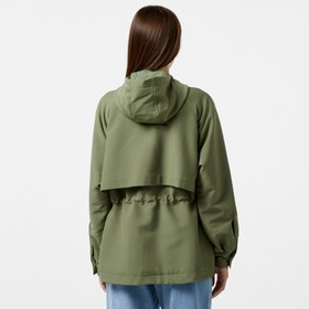 Resim Lacoste Kadın Relaxed Fit Kapüşonlu Yeşil Yağmurluk 