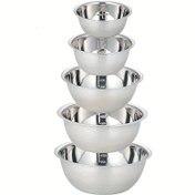 Resim 5'li Set, Paslanmaz Çelik Karıştırma Kasesi, Ölçekli Pişirme Kasesi, Pişirme, Fırınlama, Hazırlık İçin Harika, Evde Kullanım İçin Mutfak Kasesi, Yıkama Kasesi, Meyve Kasesi, Noodle Kasesi, Mutfak Aksesuarları, Fırınlama Araçları 
