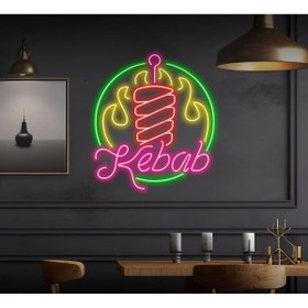 Resim BİZ BU İŞİN KEYİF KISMINDAYIZ Kebab Yazılı ve Şekilli Neon Tabela 
