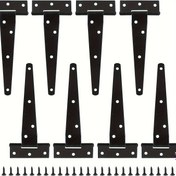Resim 8 adet 15.24cm Ağır Hizmet Tipi T-Askılı Kulplar - Paslanmaz Siyah Demir, Kapılar, Ahırlar & Bahçe Kapıları için Cilalı Bitişli Modern Tarz - Montaj Donanımı Dahil 