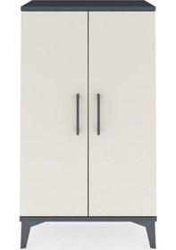 Resim Arges Komodin 2 Kapaklı 60x30x106 Antrasit-aytaşı Antrasit 