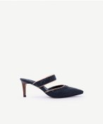 Resim Yargıcı Örgü Detaylı Deri Topuklu Terlik 25ykay4073p 004 Lacivert 