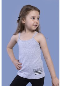 Resim Toontoy Kids Toontoy Kız Çocuk Taş İşlemeli Atlet Gri Melanj 