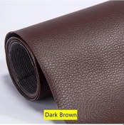 Resim Kendinden Yapışkanlı Deri Kanepe Tamir Yama Mobilya Masa Sandalye Etiket Koltuk Dark Brown 100x137cm 