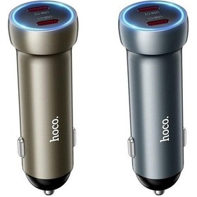 Resim Createtech Z54b Usb-c Type-c Şarj Pd60w Noktalı Müreffeh Hoco Cihazı Çift Bağlantı Araç Altın / Sk 