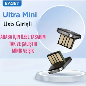Resim Eaget 32Gb. Minik Usb Flash Bellek Metal Şık Araç İçin Mükemmel Uyum Usb Girişli Tüm Cihazlara Uygun Orjinal Sağlam 