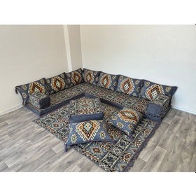 Resim Coton Şark Köşesi Minder, Kilim, Orta Puf Konsept 