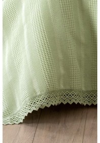 Resim Tek Kişilik Dantelli Waffle Pike-160x230 Cm-petek Pike Fıstık Yeşili 