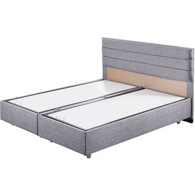 Resim Sofia İkili Set, Sofia Çift Kişilik Baza Başlık Seti Açık Gri 140 x 190 