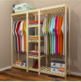 Resim Dula - Açık Ahşap Gardırop 