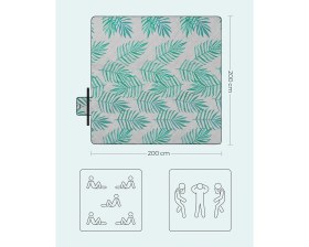 Resim Songmics Piknik Örtüsü, 200 x 200 Cm, Büyük, Kamp Örtüsü, Park, Bahçe, Plaj Için, Su Geçirmez, Makin 