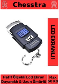 Resim Lcd Ekran Seyahat Bavul Ağırlık El Terazi Dijital Çok Amaçlı Taşınabilir Askılı Pilli Bagaj Tartısı Çok Renkli 