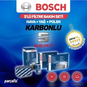 Resim Seat Ibiza 1.6 Tdı Bosch 3'Lü Filtre Seti 2009-2014 Karbonlu 