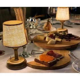 Resim Riolight Retro,rustik,vintage Ledli Pilli Abajur Gece Lambası 