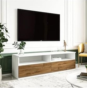 Resim Centra Kapaklı Tv Sehpası,Tv Ünitesi Beyaz-Naturel, Ev-Ofis 