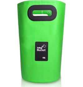 Resim Outdoor Taşınabilir Katlanır Lavabo PVC Katlanabilir Kova Yeşil 