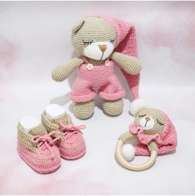 Resim Damla Qmigurumi 3lu uykucu ayicik set 