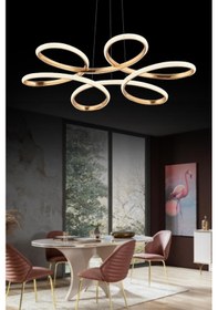 Resim İstanbul Avize Megie Gold Beyaz Power Led Lüx Modern Ledli Avize Gold 