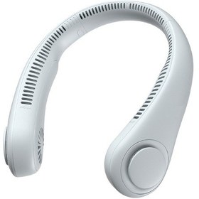 Resim Usb Şarj Edilebilir Elektrikli El Tipi Vantilatör, Sessiz Kanatsız Vantilatör, Ev Ofis İçin Taşınabilir Vantilatör Beyaz 