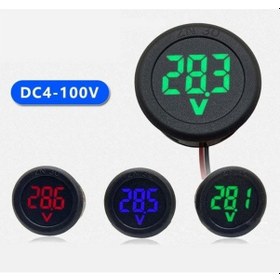 Resim Yuvarlak Voltmetre Dc 4-100V Karavan Motosiklet Için Uygun 